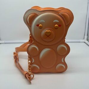 BETSEY JOHNSON Orange Cute Teddy Gummy Bear Novelty Crossbody Bag